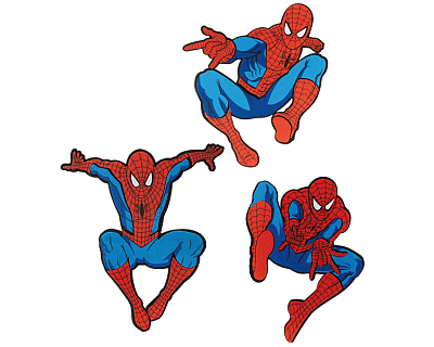 Spiderman foam wand decoratie 3 delig Spiderman foam wand decoratie 3 delig