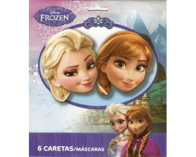 Frozen verjaardag decoratie maskers 6 per pak