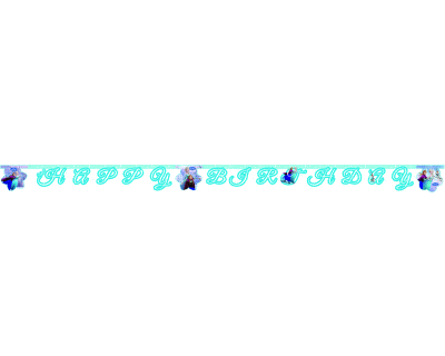 Frozen feest iceskating banner happy birthday
