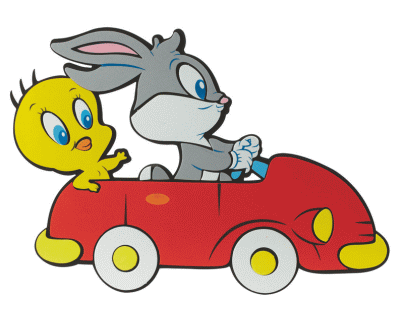 Baby Looney tunes wanddecoratie auto