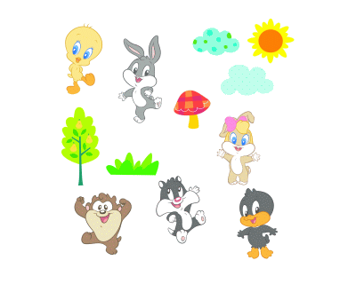 Baby Looney tunes Wanddecoratie 24 pcs