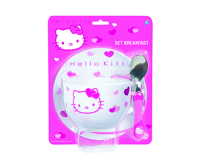Hello Kitty servies - Melamine Ontbijtset Pink
