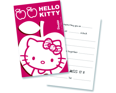 Hello Kitty verjaardag uitnodigingen apple