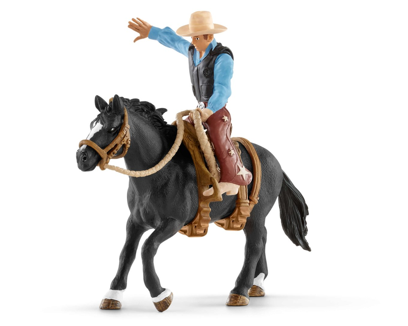 41416 Schleich Farm World Saddle bronc riding met cowboy