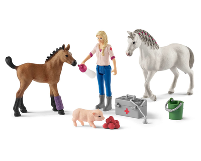 42486 Schleich Farm World Arts bezoekt merrie en veulen