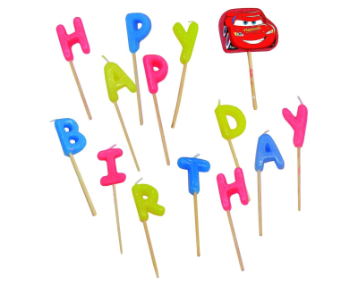 Disney Cars Formura Feest kaarsjes, happybirthday