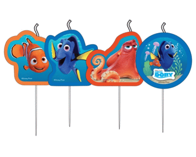 Finding Dory feest figuurkaarsjes 4 per pak