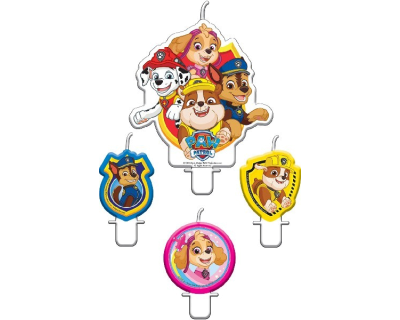Paw Patrol feest figuurkaarsen 4 pcs