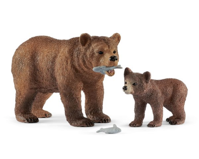 42473 Schleich WILD LIFE moeder Grizzlybeer met jong