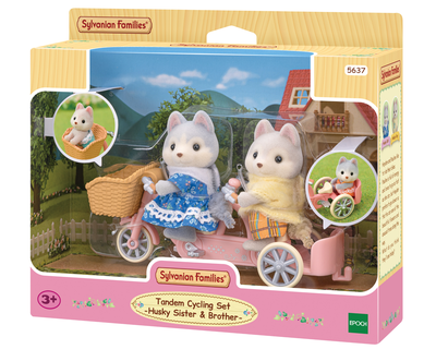 5637 Sylvanian Families - Tandem fietsset-Husky zus & broer