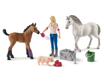 42486 Schleich Farm World Arts bezoekt merrie en veulen