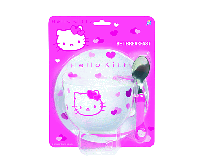 Hello Kitty servies - Melamine Ontbijtset Pink
