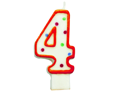 Verjaardagskaars 4 Jaar