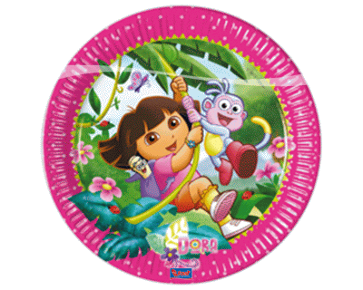 Verjaardag Dora Feest bordjes 23cm