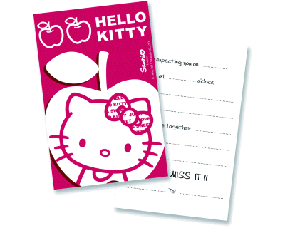 Hello Kitty verjaardag uitnodigingen apple