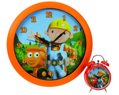 Bob de bouwer kinderkamer - muurklok & mini wekker set
