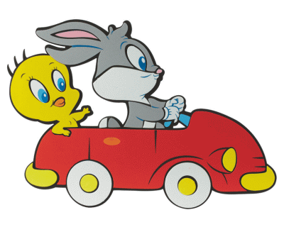 Baby Looney tunes wanddecoratie auto