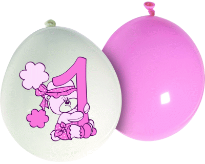 1st verjaardag ballonen roze (20pcs)