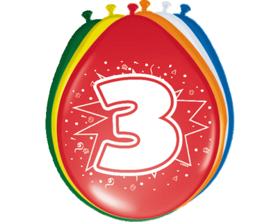 ballonnen 3 jaar (8 per pak)