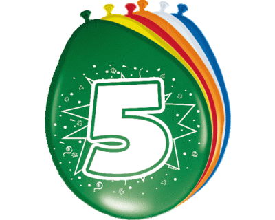 ballonnen 5 jaar (8 per pak)