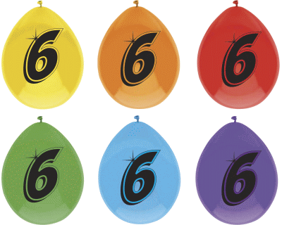 ballonnen 6 jaar ( 6 per pak)