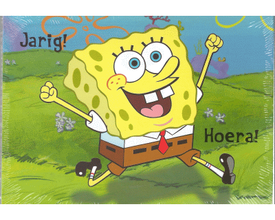 Spongebob Wenskaart "Jarig, Hoera"