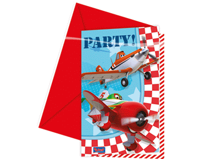 Planes Feest uitnodigingen 6 per pak