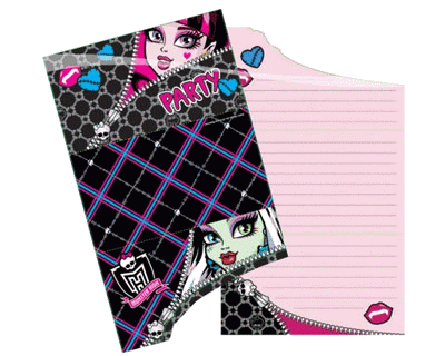 Monster High verjaardag uitnodigingen 6pcs