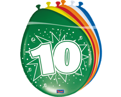 ballonnen 10 jaar (8 per pak)