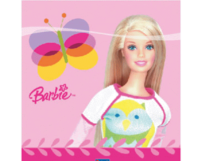 Barbie Feest servetten pink 20pcs