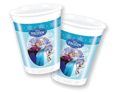 Frozen feest iceskating bekers 8pcs