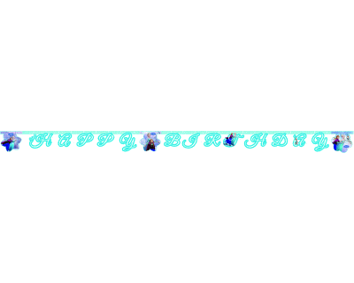 Frozen feest iceskating banner happy birthday