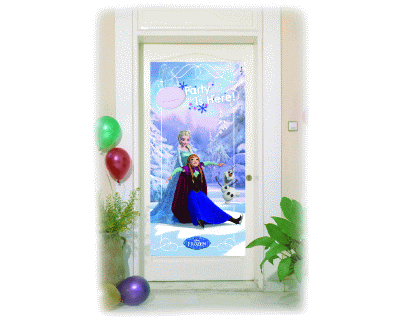 Frozen feest iceskating deur banner