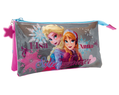 Disney Frozen etui sisters grijs met rits