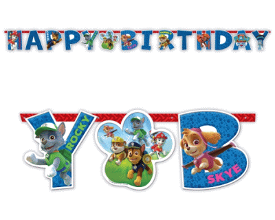 Paw Patrol feest slinger happybirthday