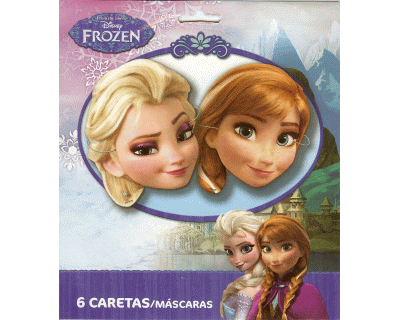 Frozen verjaardag decoratie maskers 6 per pak
