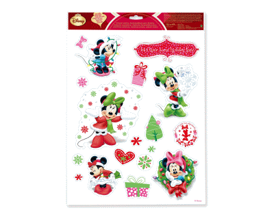 Minnie Mouse kerst raamstickers L