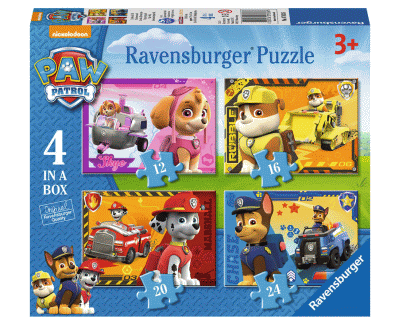 Paw Patrol puzzel 4 in 1 Puppies op pad