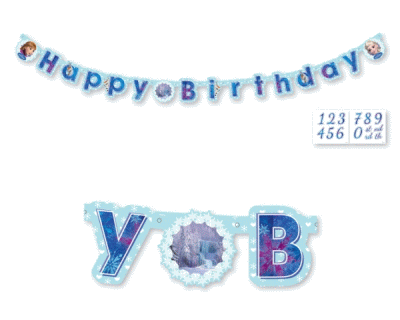 Frozen feest iceskating age letter banner