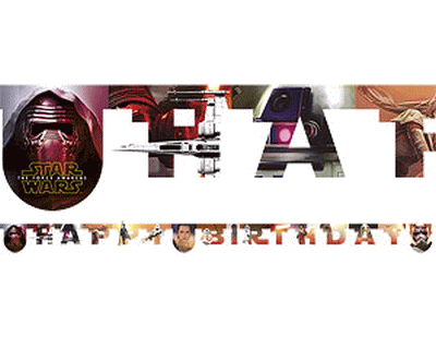 Star Wars The Force Awakens letterbaner happybirthday