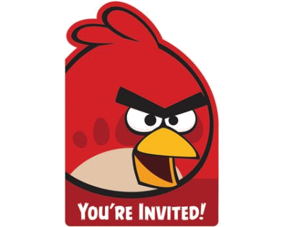 Angry Birds feest uitnodigingen 8 per pak