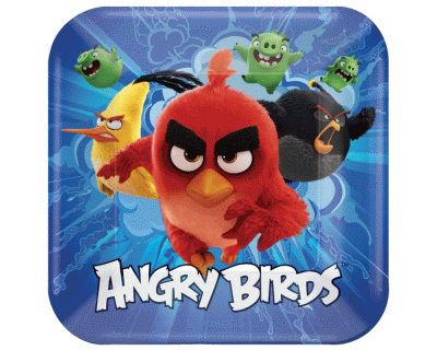 Angry Birds veerjaardag borden vierkant