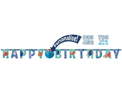 Finding Dory feest Add an Age Letter banner