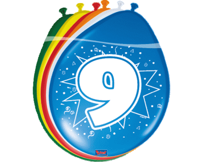 ballonnen 9 jaar (8 per pak)