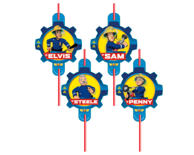 Brandweerman Sam Feest rietjes 8 per pak 2017