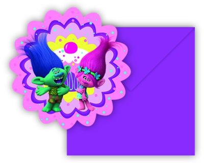 Trolls Feest uitnodigingen