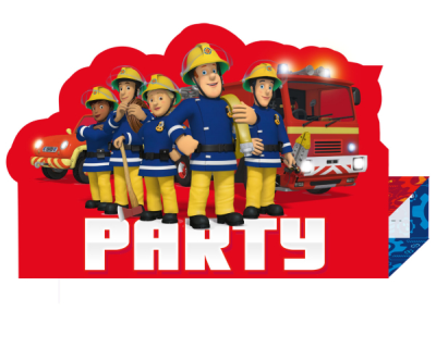 Brandweerman Sam Feest uitnodigingen 8 stuks