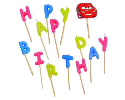 Disney Cars Formura Feest kaarsjes, happybirthday