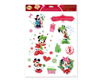 Minnie Mouse kerst raamstickers L