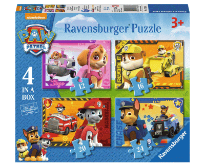 Paw Patrol puzzel 4 in 1 Puppies op pad